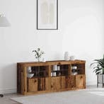 vidaXL LED Sideboard Oudhout 162 x 37 x 67 cm Bewerkt hout, Minder dan 50 cm, Verzenden, Nieuw, Minder dan 100 cm