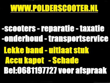 Scooter reparatie /onderhoud Emmeloord/Eigen transportdienst, Ophalen, Nieuw