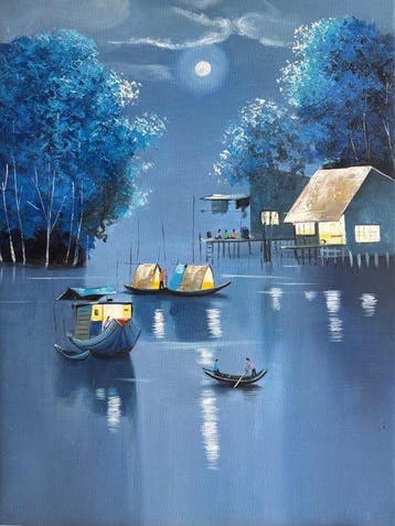 Nguyen Robert (1958) - Clair de Lune 80 60 cm