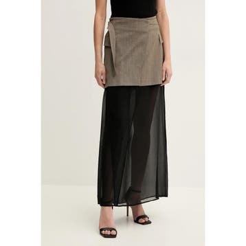 Pinko • bruin zwarte midi rok • 40 (IT46), Bruin, Verzenden, Nieuw, Maat 38/40 (M)