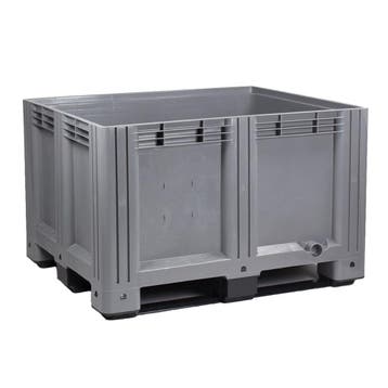Kunststof Palletbox Grijs 1200x1000x760 mm 3 sleden 610, Doe-het-zelf en Verbouw, Hout en Planken, Verzenden, Nieuw