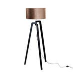 Vloerlamp zwart met velours kap krokodil 50cm - Puros, Verzenden, Nieuw, Hout, Classic-antique