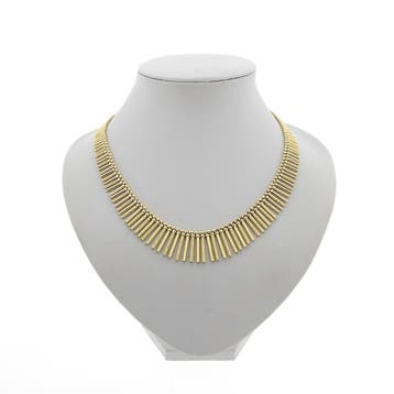 Gouden Cleopatra collier (Ketting), Ophalen of Verzenden, Gebruikt, Overige kleuren, Goud