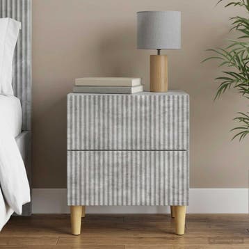 vidaXL Nachtkastje Betongrijs 43 x 34,5 x 48 cm Bewerkt hout, Minder dan 45 cm, Verzenden, Nieuw, Minder dan 55 cm