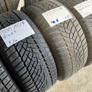 2 x Goodyear 225-55-16 Winterbanden 8,5mm, Auto-onderdelen, Banden en Velgen, Gebruikt, 16 inch, Band(en), Personenwagen