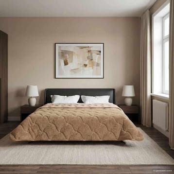 vidaXL Zomer Dekbed Taupe 220 x 240 cm Microfiber en Teddy, Verzenden, Nieuw