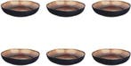 2dekans | Diep bord IRIS Ø22,5cm - 6 stuks - Wildbruin, Ophalen of Verzenden, Gebruikt