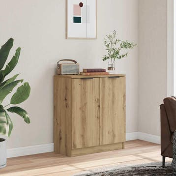 Sidetable Eikenlook | 40% Korting | Retourdeal, Zo goed als nieuw, Minimalistisch, 25 tot 50 cm, Met hangruimte