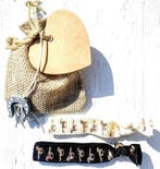 Jute giftbag + hoefijzer gelukspoppetje, 2 armbanden + kaart, Verzenden, Nieuw, Overige soorten