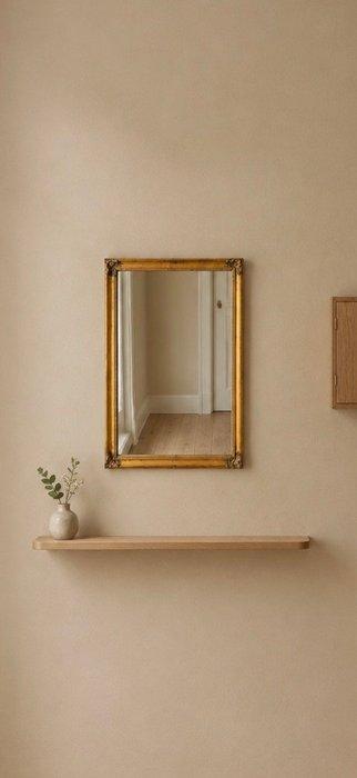 Spiegel- Vergulde wandspiegel – houten lijst - Hout, Glas