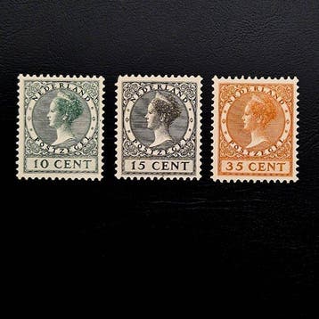 Nederland 1924 - Complete serie Wilhelmina Medaillon -, Gestempeld