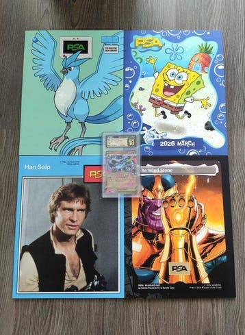Mixed collection Lot 4x PSA Magazine TCG + Mega Charizard EX, Nieuw