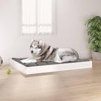 vidaXL Hondenmand 101,5x74x9 cm massief grenenhout wit, Dieren en Toebehoren, Verzenden, Nieuw