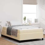vidaXL Boxspringbed Crème 120 x 190 cm Stof, Verzenden, Nieuw, Crème, Stof