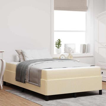 vidaXL Boxspringbed Crème 120 x 190 cm Stof, Verzenden, Nieuw, Crème, Stof