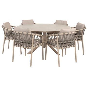 Prado Piacenza dining tuinset 160xH75 cm 7 delig keramiek, Ophalen of Verzenden, Nieuw