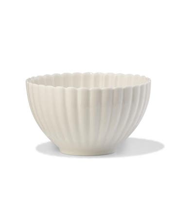 HEMA Kom Ø12cm Trend aardewerk wit bloem, Huis en Inrichting, Verzenden, Nieuw