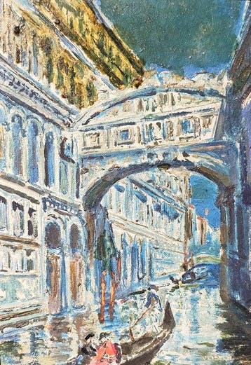 Vincenzo La Bella (1872-1954) - Notturno al Ponte dei