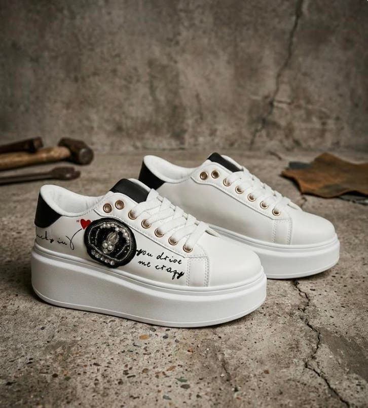 ACTIE  You drive me crazy Sneaker maten 36 t/m 41, Kleding | Dames, Schoenen, Sneakers of Gympen, Wit, Nieuw, Ophalen of Verzenden