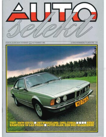 1982 AUTOSELEKT MAGAZINE 11 NEDERLANDS, Nieuw, Author