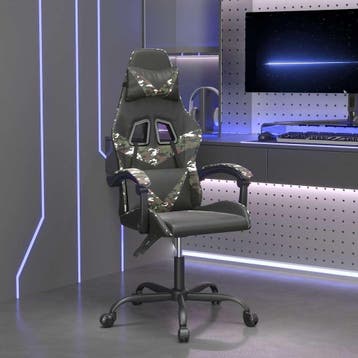 vidaXL Gamestoel draaibaar kunstleer zwart en camouflage, Verzenden, Nieuw, Groen