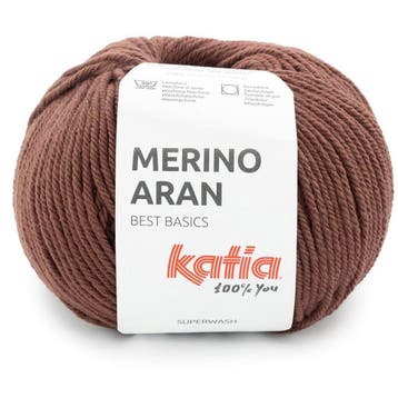 Katia Merino Aran - 110 roodbruin - Merinogaren, Ophalen of Verzenden, Nieuw