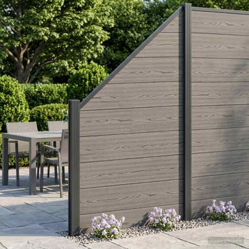 vidaXL Hek set 5 st 792 x 186 cm WPC en Aluminium Grijs, Verzenden, Nieuw, Aluminium