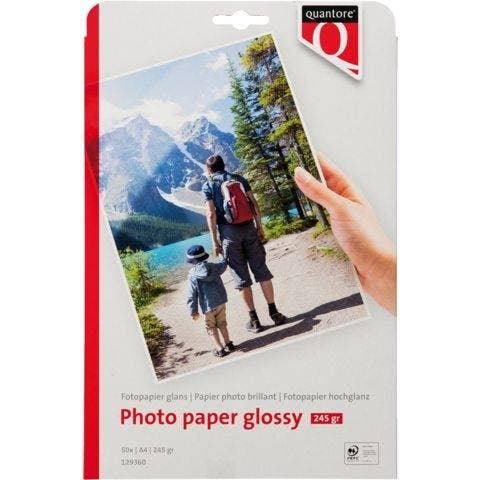 Quantore A4 fotopapier glanzend 250 gram 50 vel, Computers en Software, Printerbenodigdheden, Nieuw, Verzenden