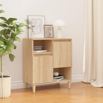 vidaXL Dressoir 60x35x70 cm bewerkt hout sonoma eikenkleurig, Verzenden, Nieuw, 50 tot 100 cm, 25 tot 50 cm