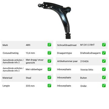 Draagarm Vooras links Buiten Onder Daewoo Nexia 1.5, Verzenden, Nieuw, Daewoo