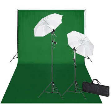 vidaXL Studioset met groene achtergrond en lampen 600x300 cm, Verzenden, Nieuw