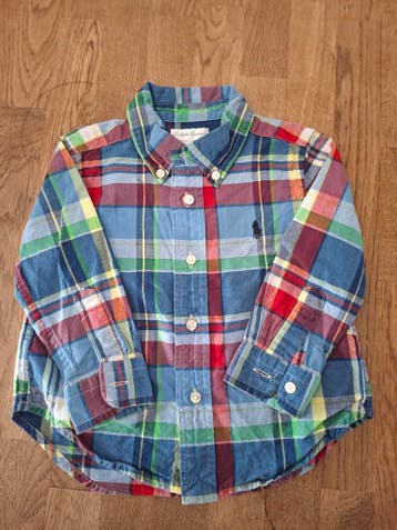 Ralph Lauren overhemd multicolor ruit maat 18M nette staat, Kinderen en Baby's, Babykleding | Maat 86, Zo goed als nieuw, Ralph Lauren