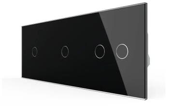Livolo Touch Lichtknop Zwart glas | Luxe Schakelaar 1+1+2 |, Ophalen of Verzenden, Nieuw, Schakelaar