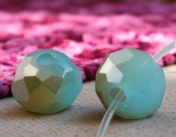 1 x Streng glaskralen facet rondelle briolette kristal 8..., Hobby en Vrije tijd, Kralen en Sieraden maken, Ophalen of Verzenden