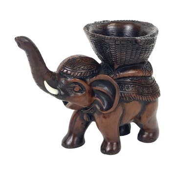 Olifant beeldje - Met waxinelichthouder - Bruin - 14 cm, Ophalen of Verzenden, Nieuw