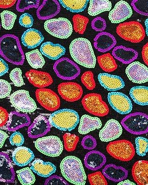 Paillettenstof Vormen Multicolor, Nieuw, Overige kleuren