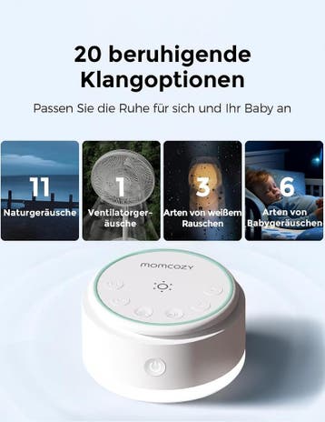 White noise machine - Witte ruis machine - Wit - Momcozy, Verzenden, Zo goed als nieuw