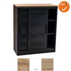 Schuifdeurkast -  Basic - Zwart - 105cm, Werkplek, Ophalen of Verzenden, Gebruikt, Kast