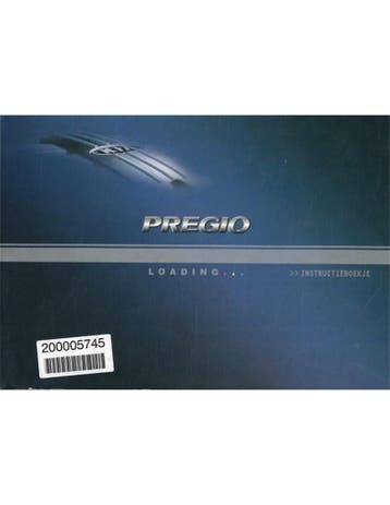 2004 KIA PREGIO INSTRUCTIEBOEKJE NEDERLANDS