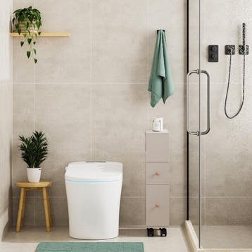 Niches kast op wieltjes Broreynna 66x15x33 cm [en.casa], Verzenden, Nieuw