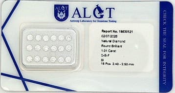 18 pcs Diamant (Natuurlijk) - 1.01 ct - Rond - F, D, Sieraden, Tassen en Uiterlijk, Nieuw