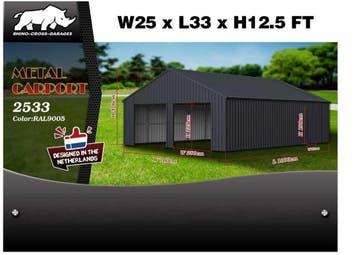 NIEUW Garage Loods Rhino-Cross 2533 10,00x7,60 m, ca. 76,6m2