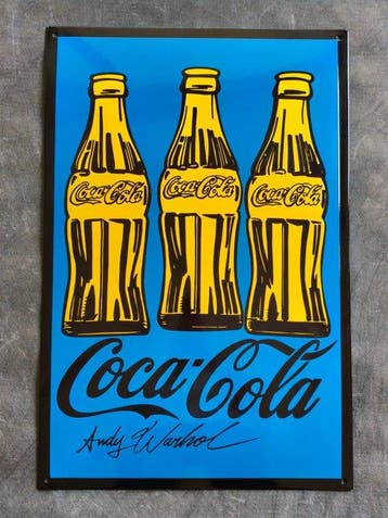 Andy Warhol (1928-1987) - Coca Cola blau Andy Warhol enamel, Antiek en Kunst