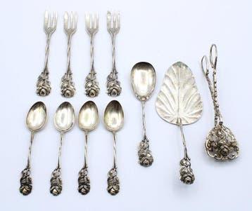 HILDESHEIMER ROSE - Bestekset (11) - Zilver - HILDESHEIMER, Antiek en Kunst