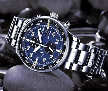 Citizen - NO RESERVE PRICE - Aviator Chrono - Eco Drive -, Sieraden, Tassen en Uiterlijk, Horloges | Heren, Nieuw