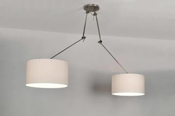 Rietveld Hanglampen - Wit - Stof, Verzenden, Nieuw