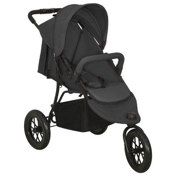 vidaXL Kinderwagen staal antracietkleurig, Kinderen en Baby's, Kinderwagens en Combinaties, Verzenden, Nieuw