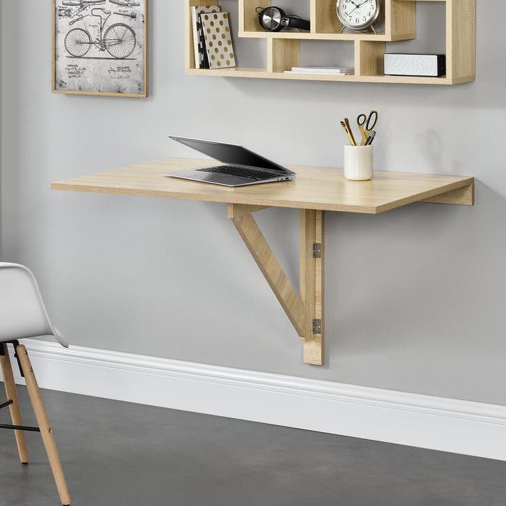 Tafel bureau opvouwbaar voor wandmontage 100x60x58 hout, Huis en Inrichting, Bureaus, Verzenden