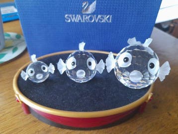 Swarovski - Beeldje - Blowfish - Set of 3 - Kristal