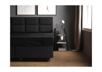 Sleeptime Velvet Hoeslaken Zwart - 160 x 200, Huis en Inrichting, Slaapkamer | Beddengoed, Nieuw